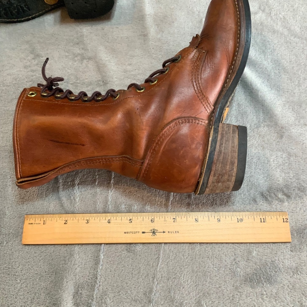 Georgia Boot Womens Packer Lace Up Leather Boots Tan Made in USA G3140 Size 6.5 - Picture 8 of 8